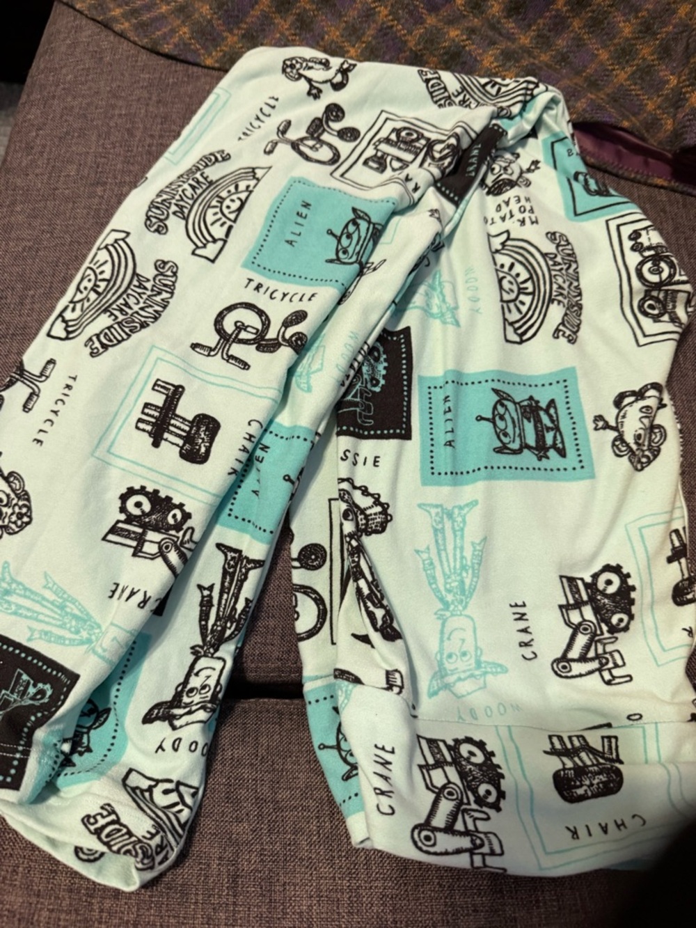 LuLaRoe Mint Green Toy Story Disney Print Leggings OS